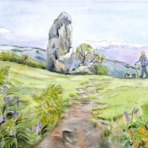 The Long Stone at Mottistone set on a leyline