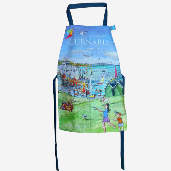 Apron with a print of Gurnard Green, Isle of Wight
