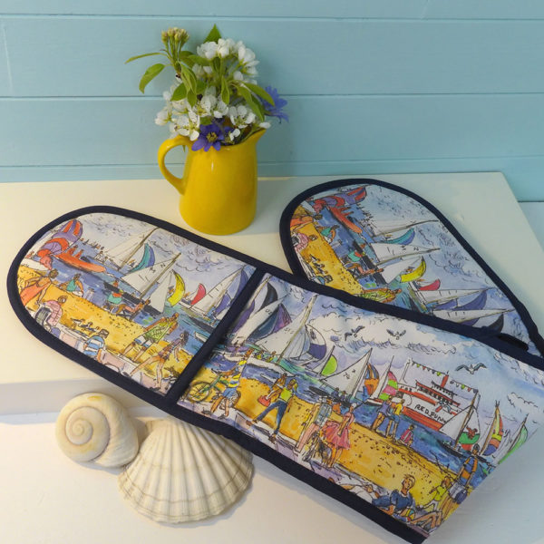 Cowes week racing double oven gloves
