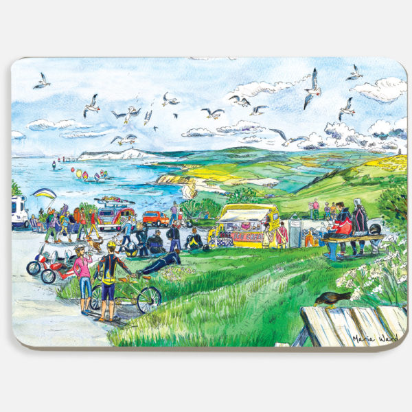 281, placemat, isle of wight, chale, icecream van, 282, cyclists, motorbikes, camper van holidays