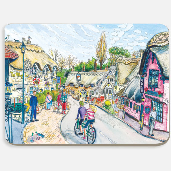 isle of wight, shanklin old village, 298, seaside cottages, holiday, tandem cyclists, placemat