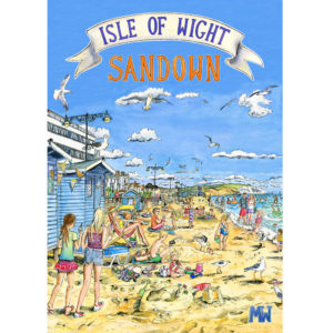 retro style isle of wight poster of sandown beach