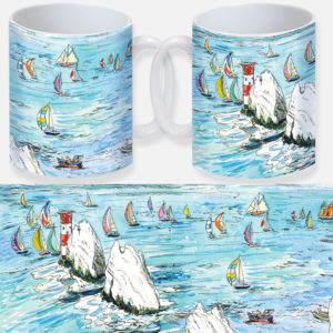 isle of wight, sailing mug, the needles, round the island yacht race