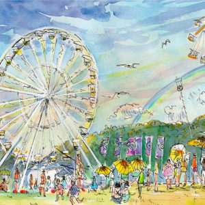 isle of wight pop festival, big wheel, rainbow