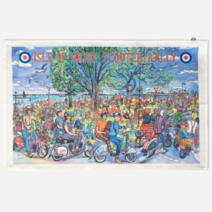 a painting of the isle of wight scooter rally